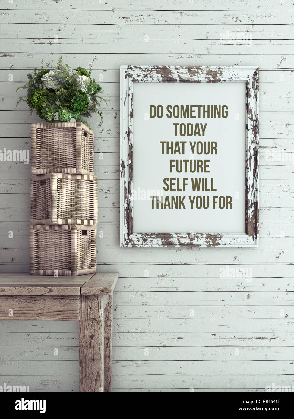 Inspirational Quote on Picture Frame Stock Photo Alamy