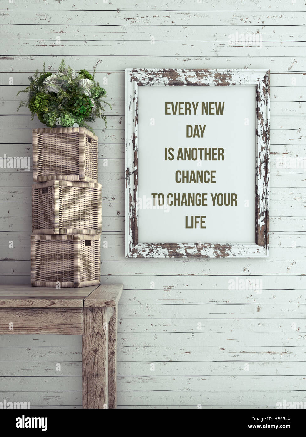 Inspirational Quote on Picture Frame Stock Photo Alamy