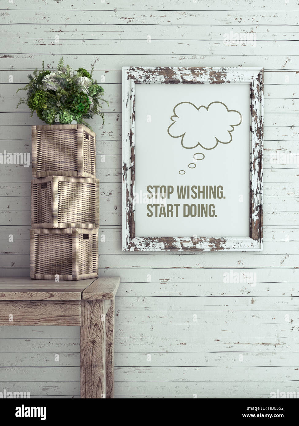 Inspirational Quote on Picture Frame Stock Photo Alamy