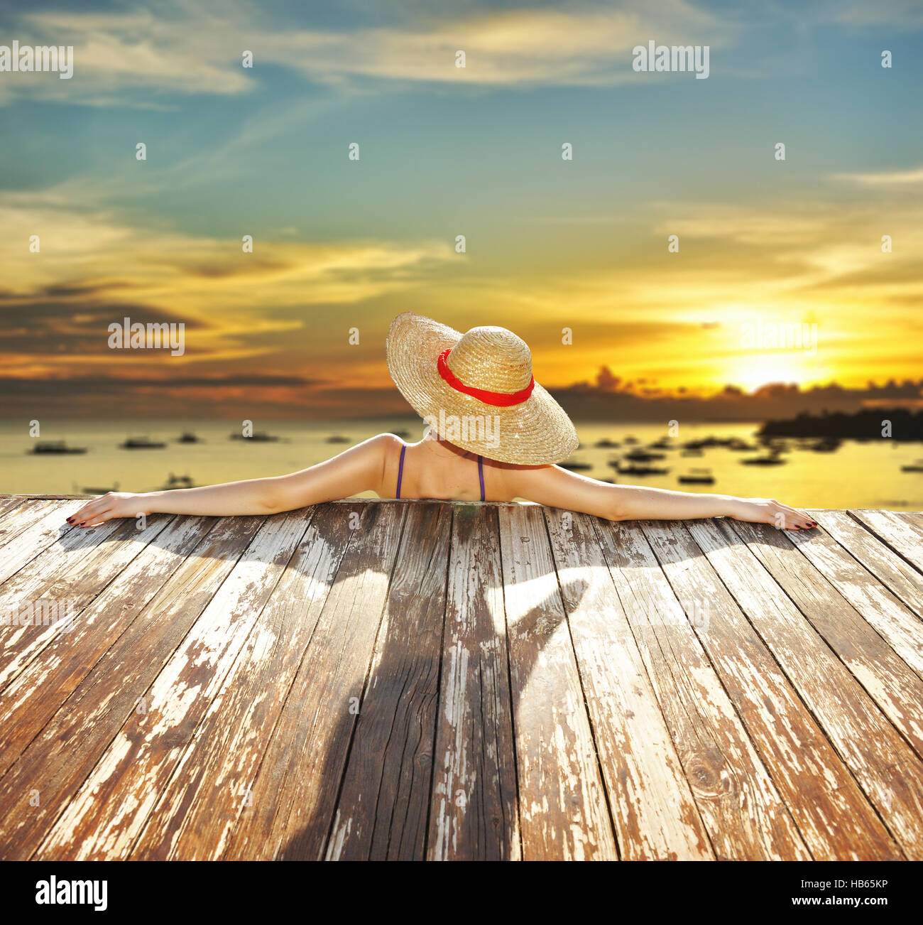 Woman at beach Stock Photo - Alamy