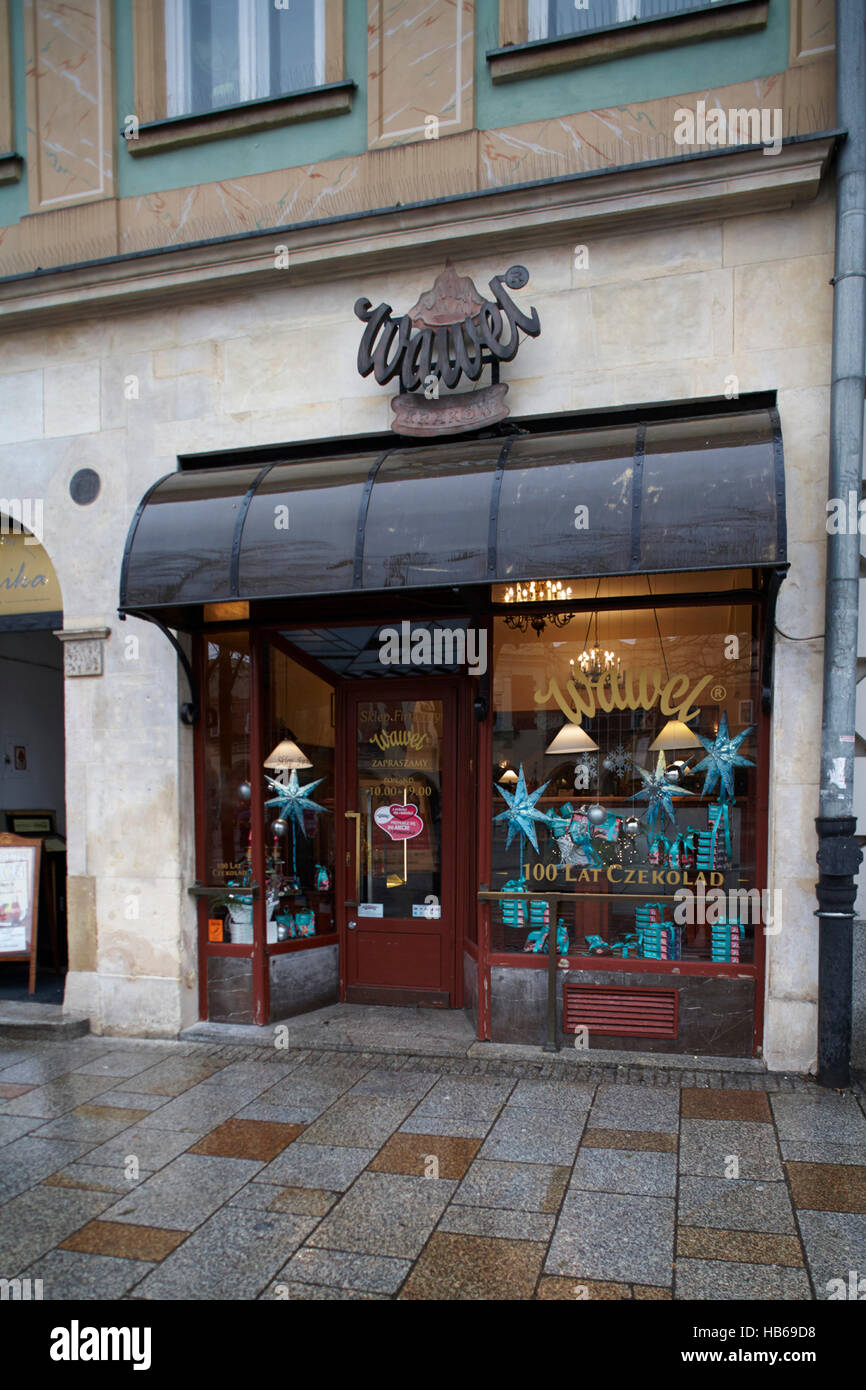 Poland Krakow Famous Wawel Chocolate Shop in Main Square Stock Photo Alamy