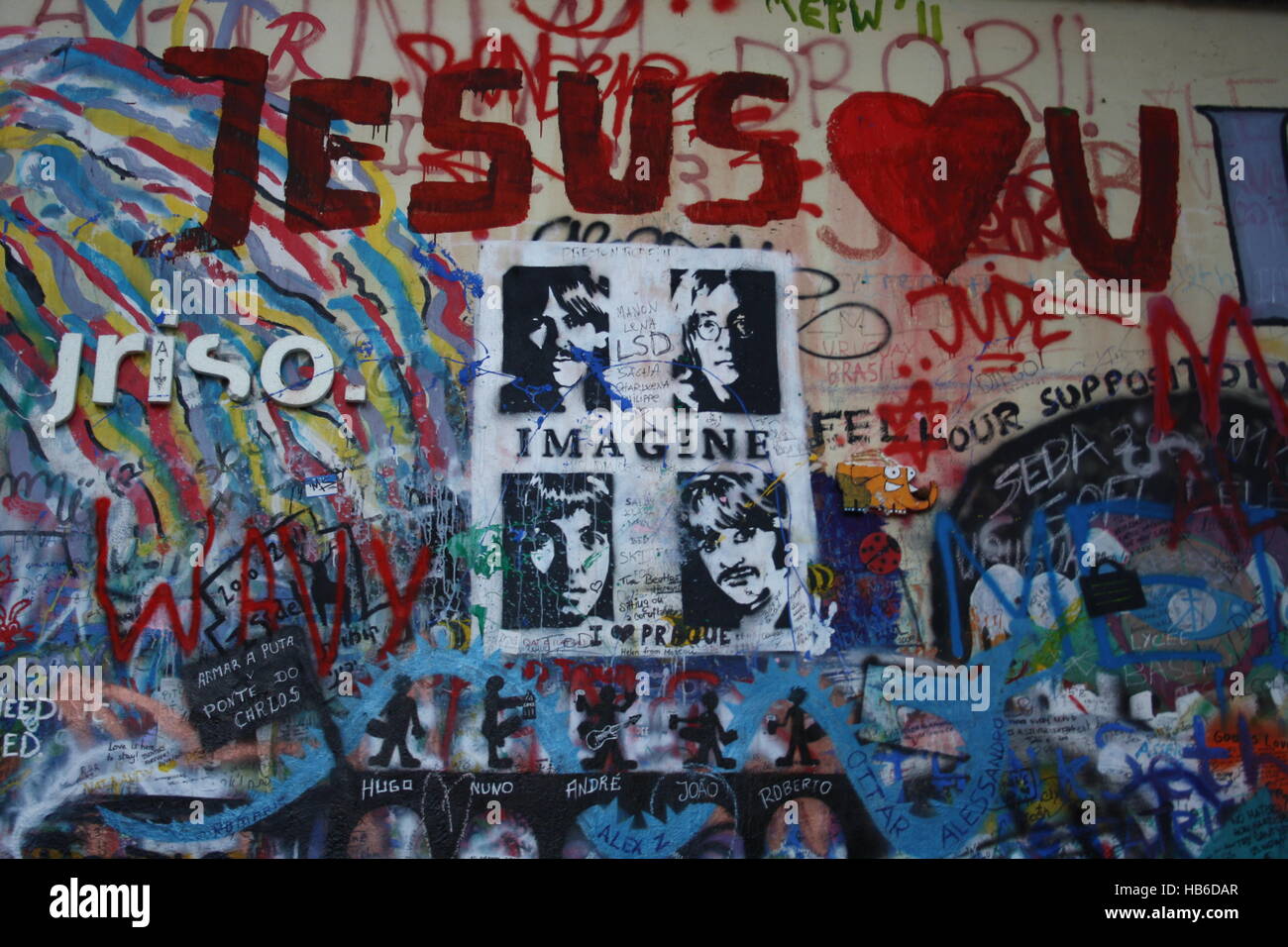 Prague, Lennon Wall Stock Photo