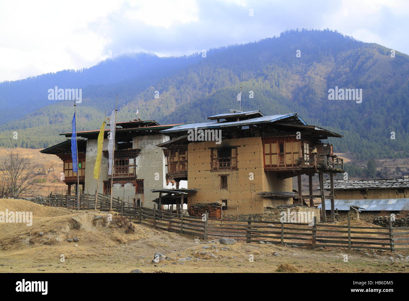 Countryside houses, Bhutan Stock Photo Alamy