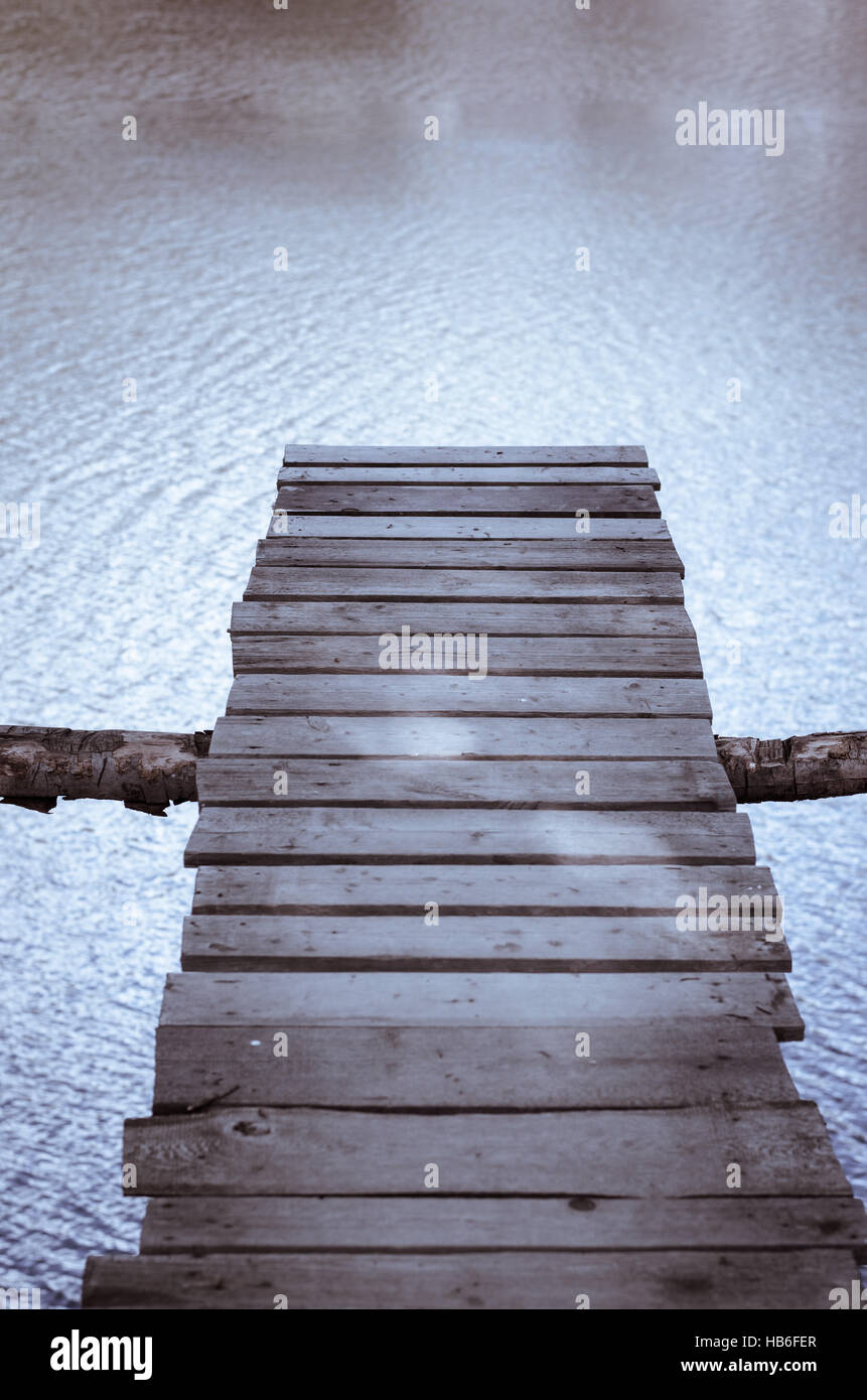 Old abandoned wooden footbridge hi-res stock photography and images - Alamy