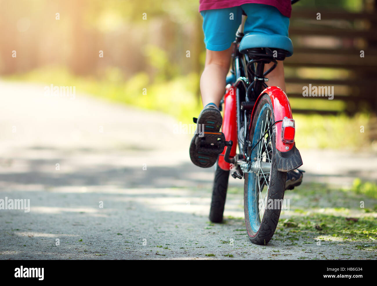 child on a bicycle Stock Photo