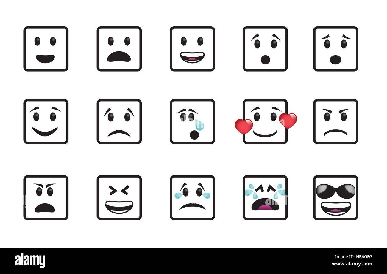 Set of square icons Stock Photo