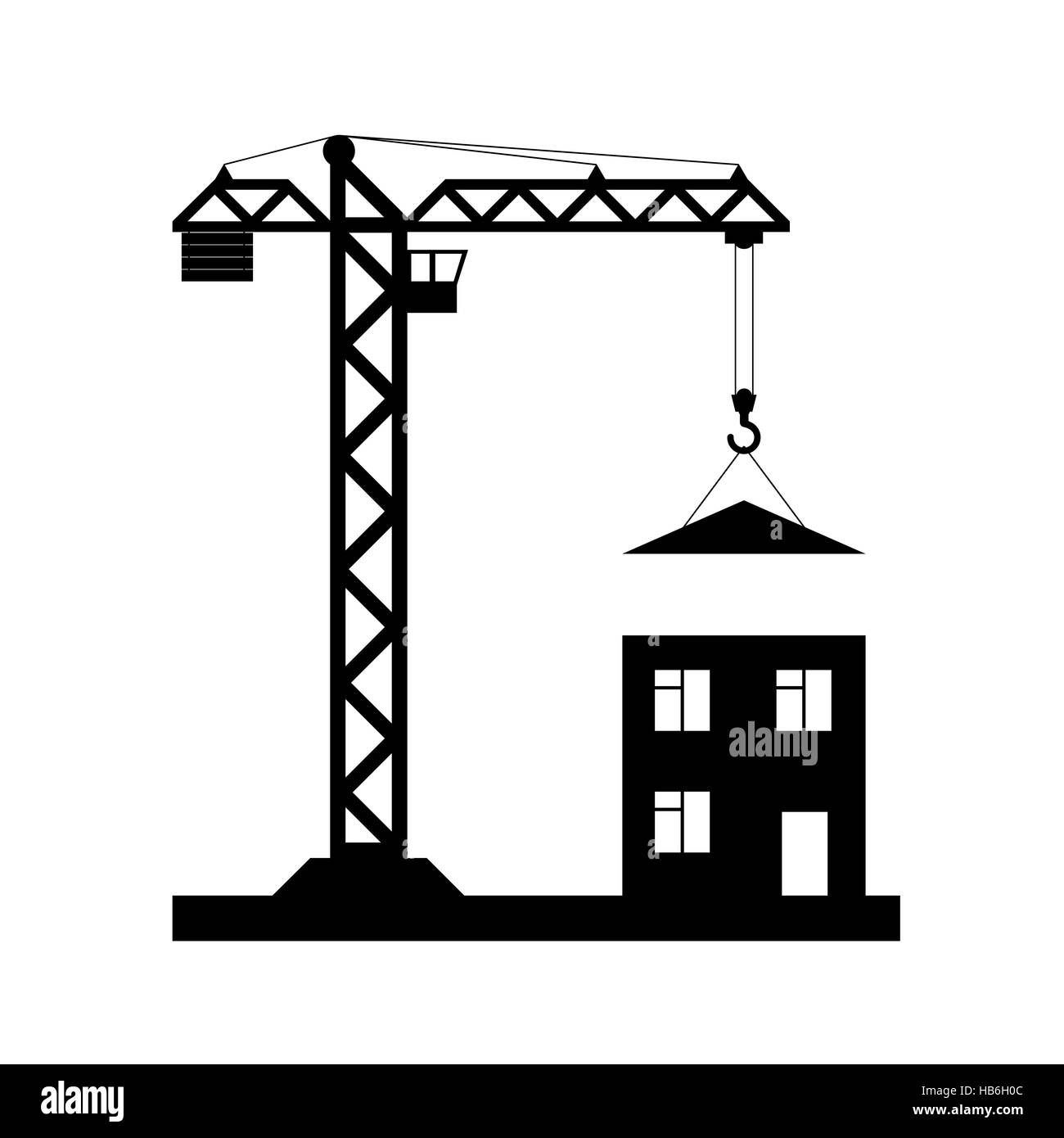 Tower crane - icon isolated Stock Photo - Alamy