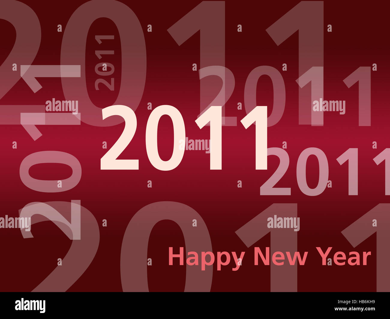 Happy New Year card  - 2011 - Red Stock Photo