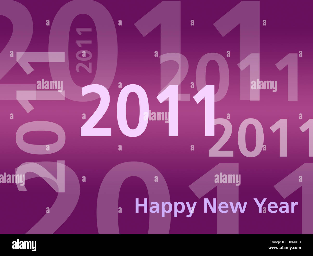 Happy New Year card  - 2011 - Pink Stock Photo
