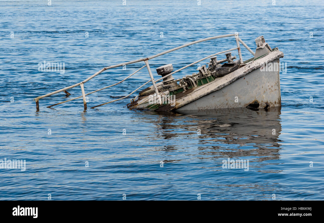 Ship wreck in a river Stock Photo