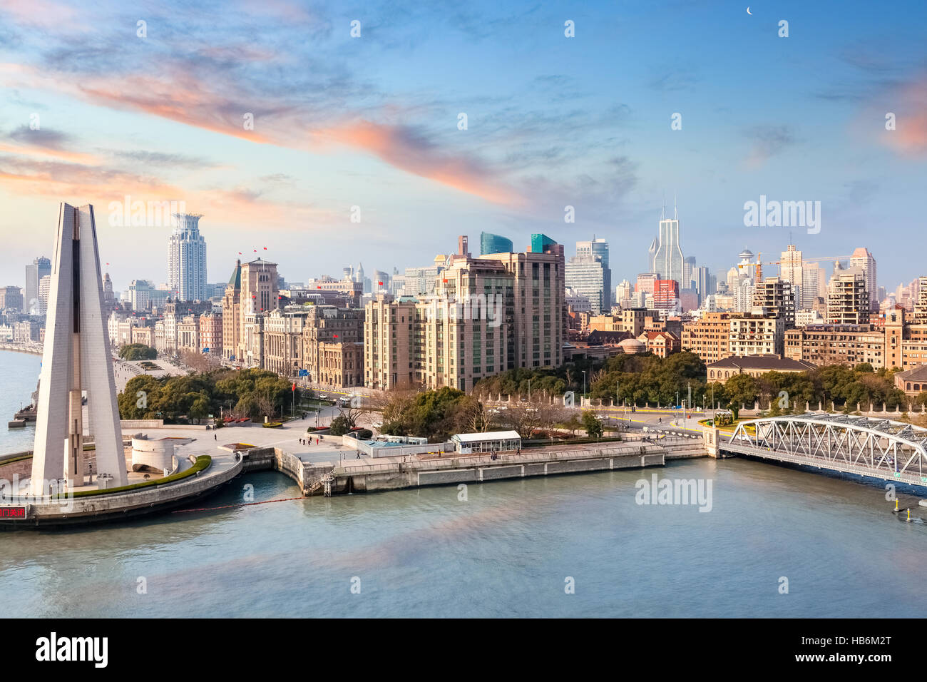 Shanghai sunrise aerial view in hi-res stock photography and images - Alamy
