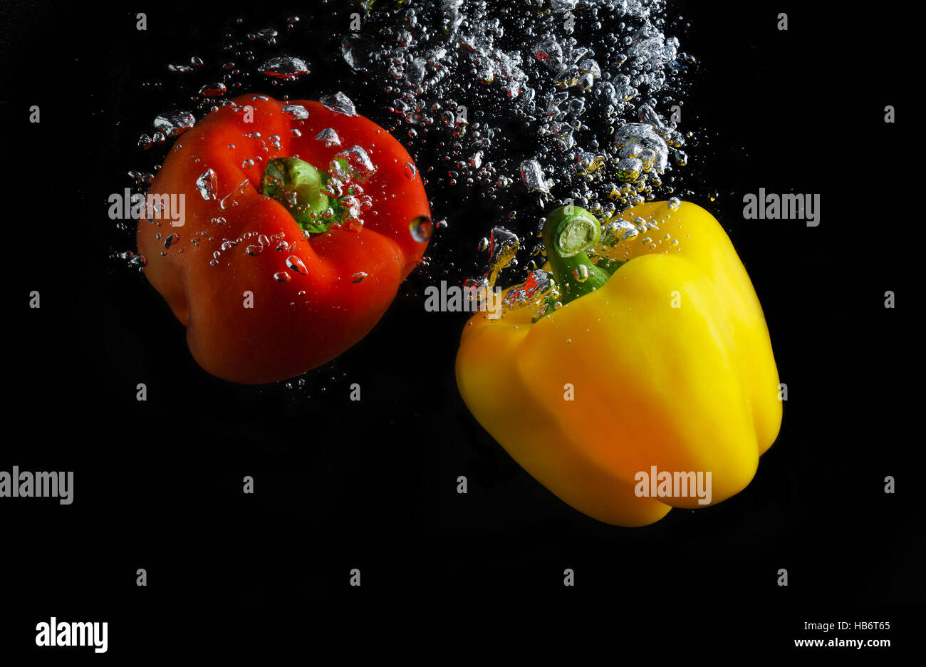 Fresh paprika in water Stock Photo Alamy