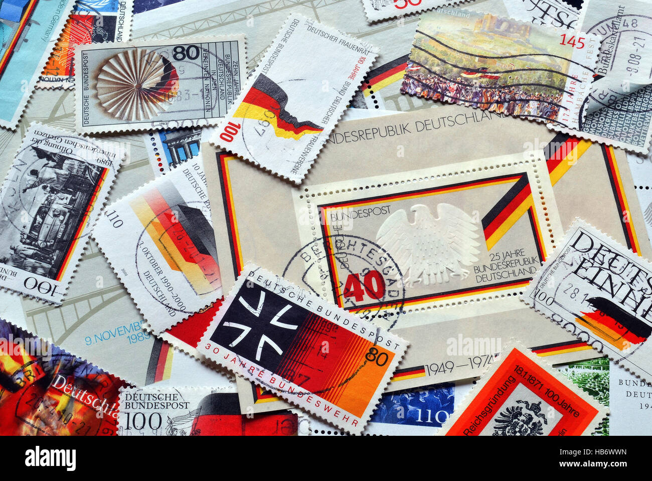 Stamps In Germany Germany on stamps Stock Photo - Alamy