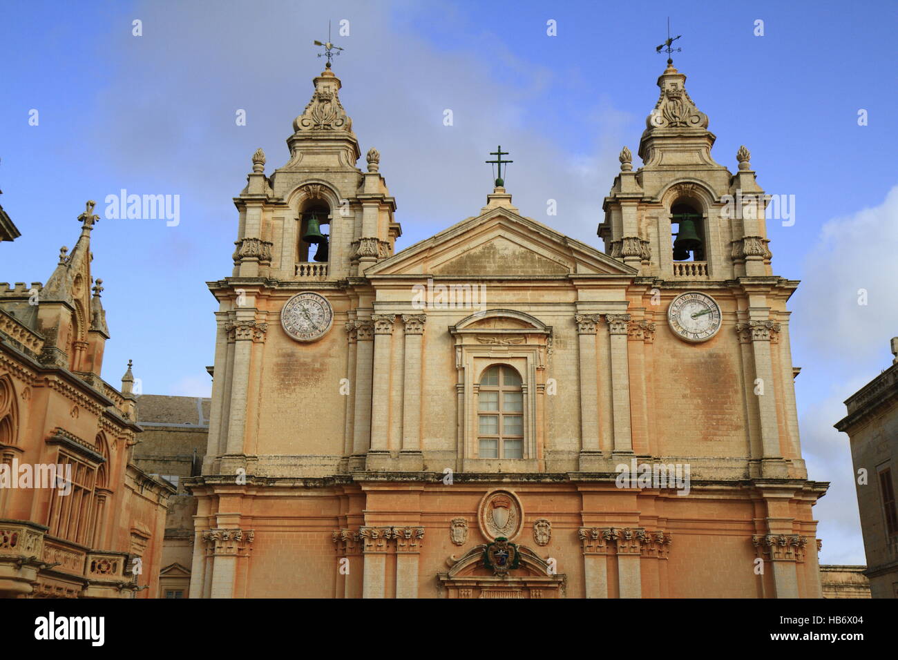 St. Peter  Paul Cathedral at Mdina. Stock Photo