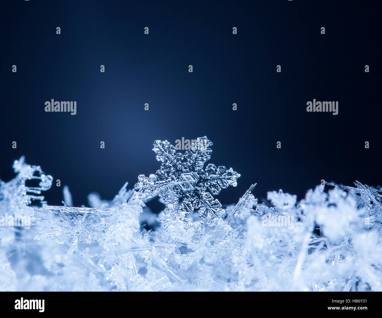 Artificial Snowflakes in Snow Close-up Stock Photo - Image of