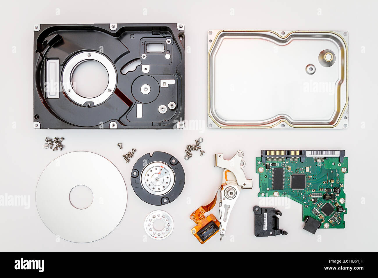 Components of a hard disk Stock Photo Alamy