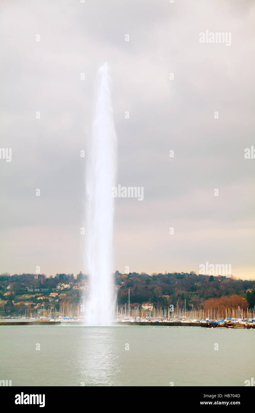 Geneva Water Fountain (Jet d'Eau) Stock Photo