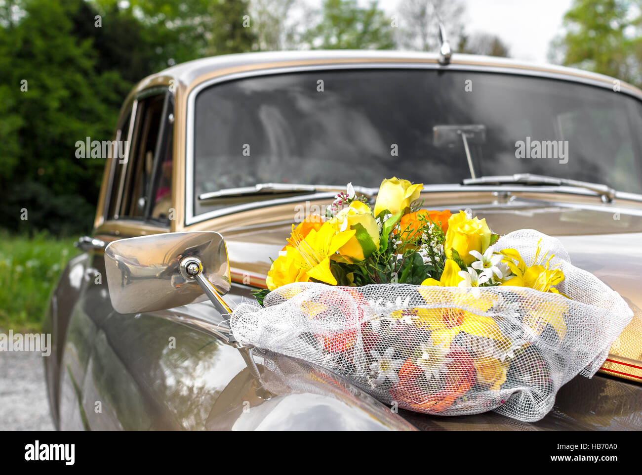 Wedding car decoration stock image. Image of marriage - 23364587