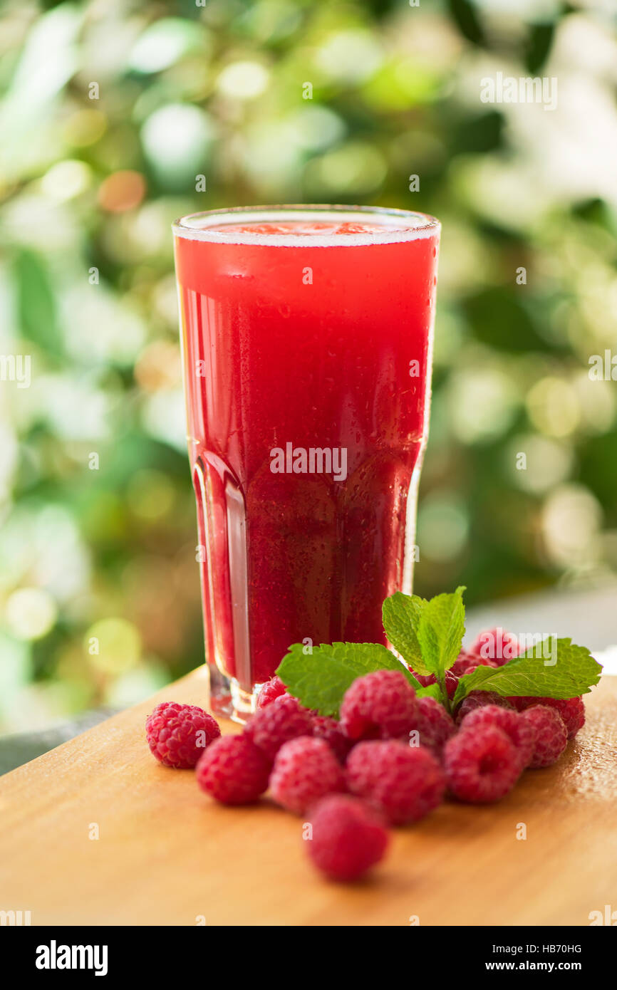 fruit drink with raspberries Stock Photo Alamy