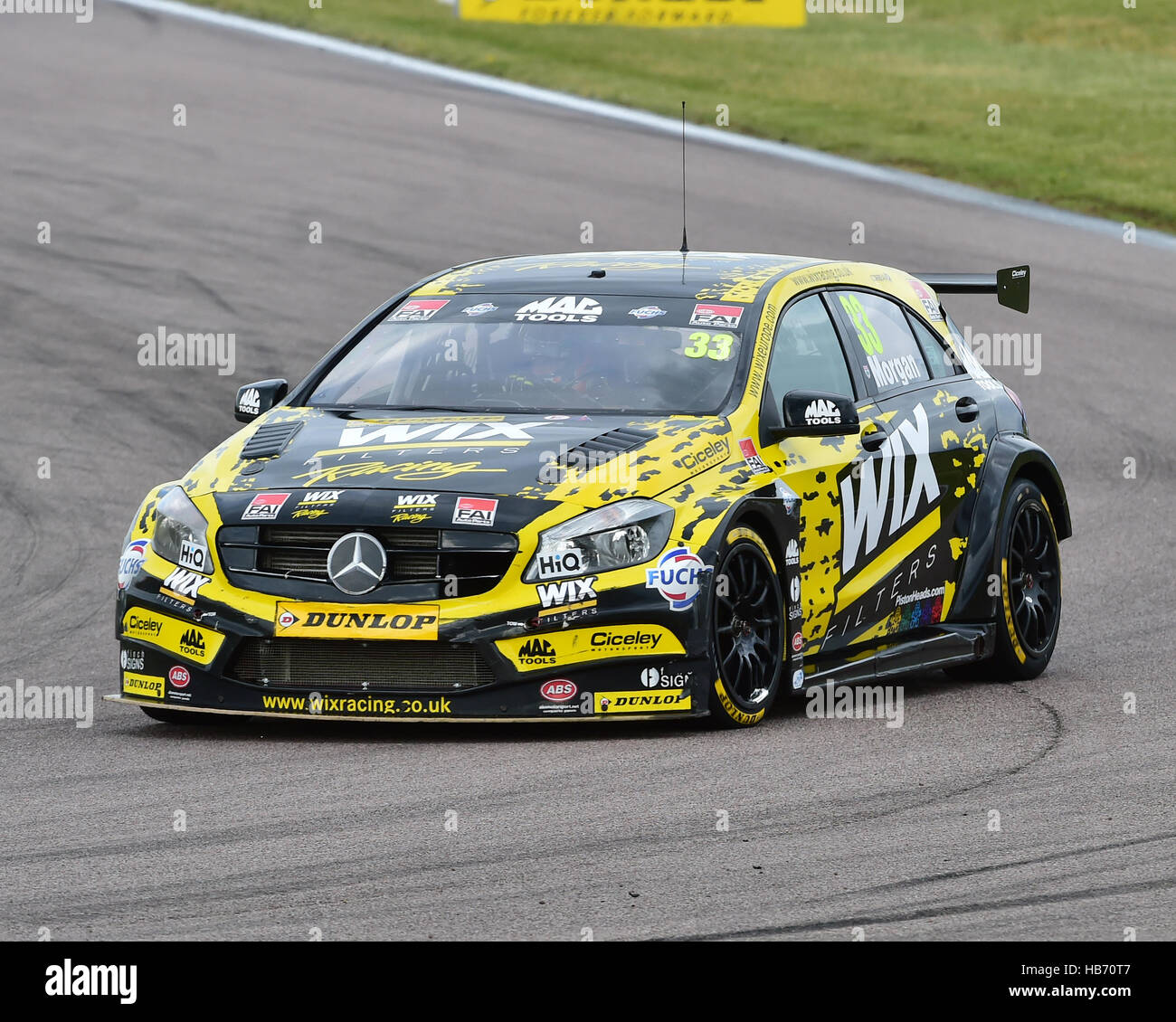 Adam Morgan, Mercedes Benz A-Class, BTCC Rockingham, Rockingham Motorsport Speedway, Sunday, 28th August, 2016, Autosport, British Touring Car Champio Stock Photo