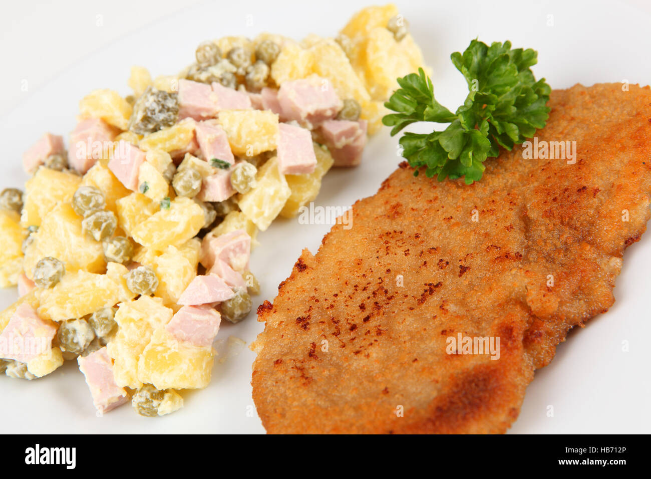cutlet and salad Stock Photo