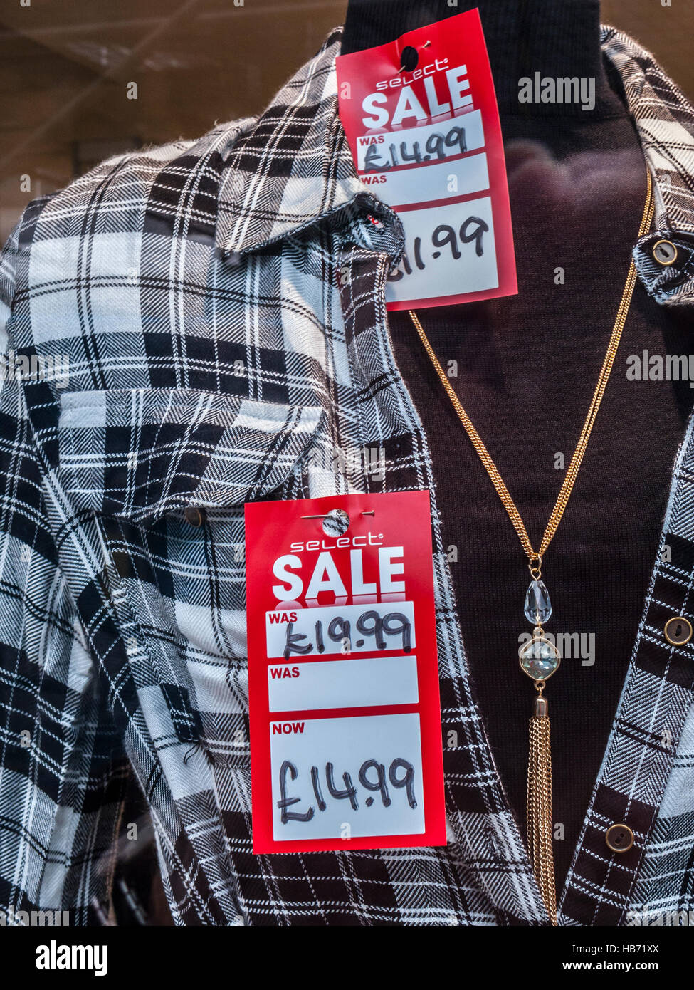 Clothing Shop Sale Window Stock Photo