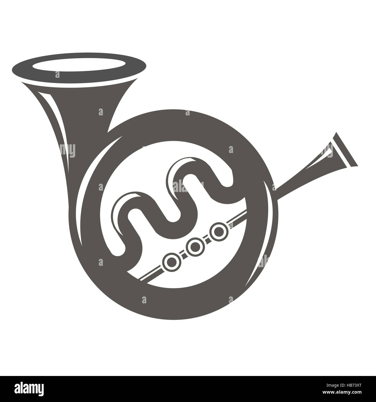 Musical French  Horn Icon Stock Photo