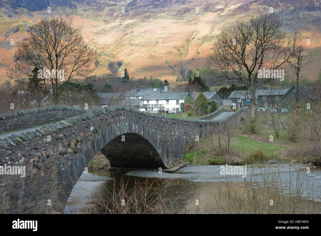 The bridge over the River Derwent at Grange in Borrowdale in the