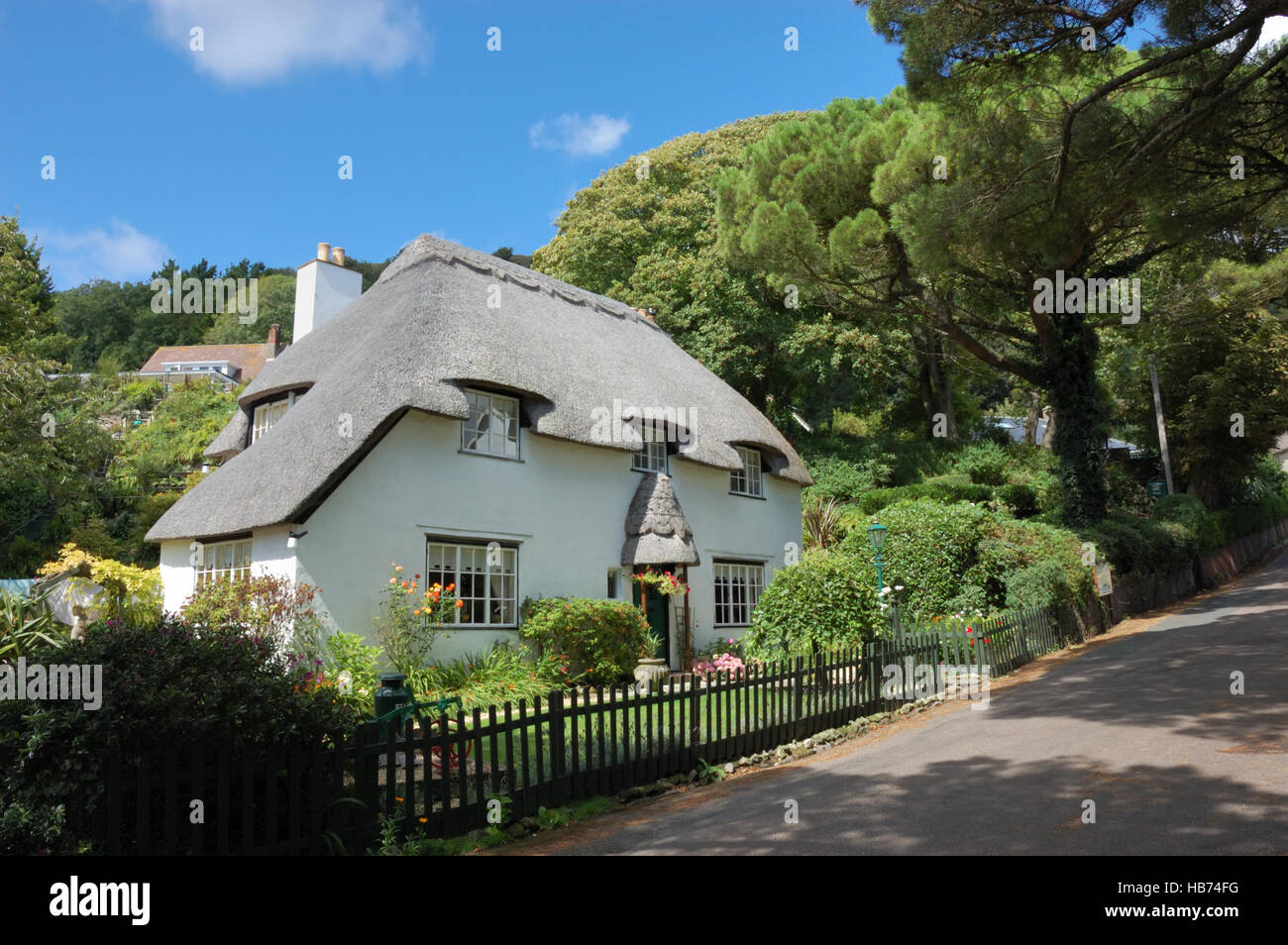 Thatched Cottage at St Lawrence on the Isle of Wight Stock Photo