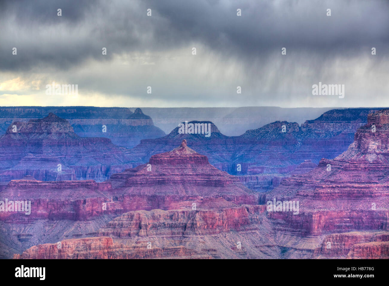 Afternoon thunderstorm, South Rim, Grand Canyon National Park, UNESCO World Heritage Site, Arizona, USA Stock Photo