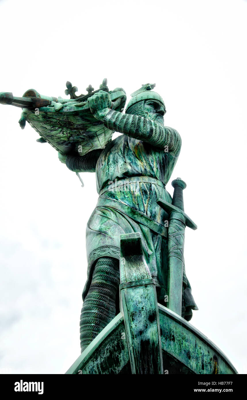 Statue of Hagen in Worms Stock Photo