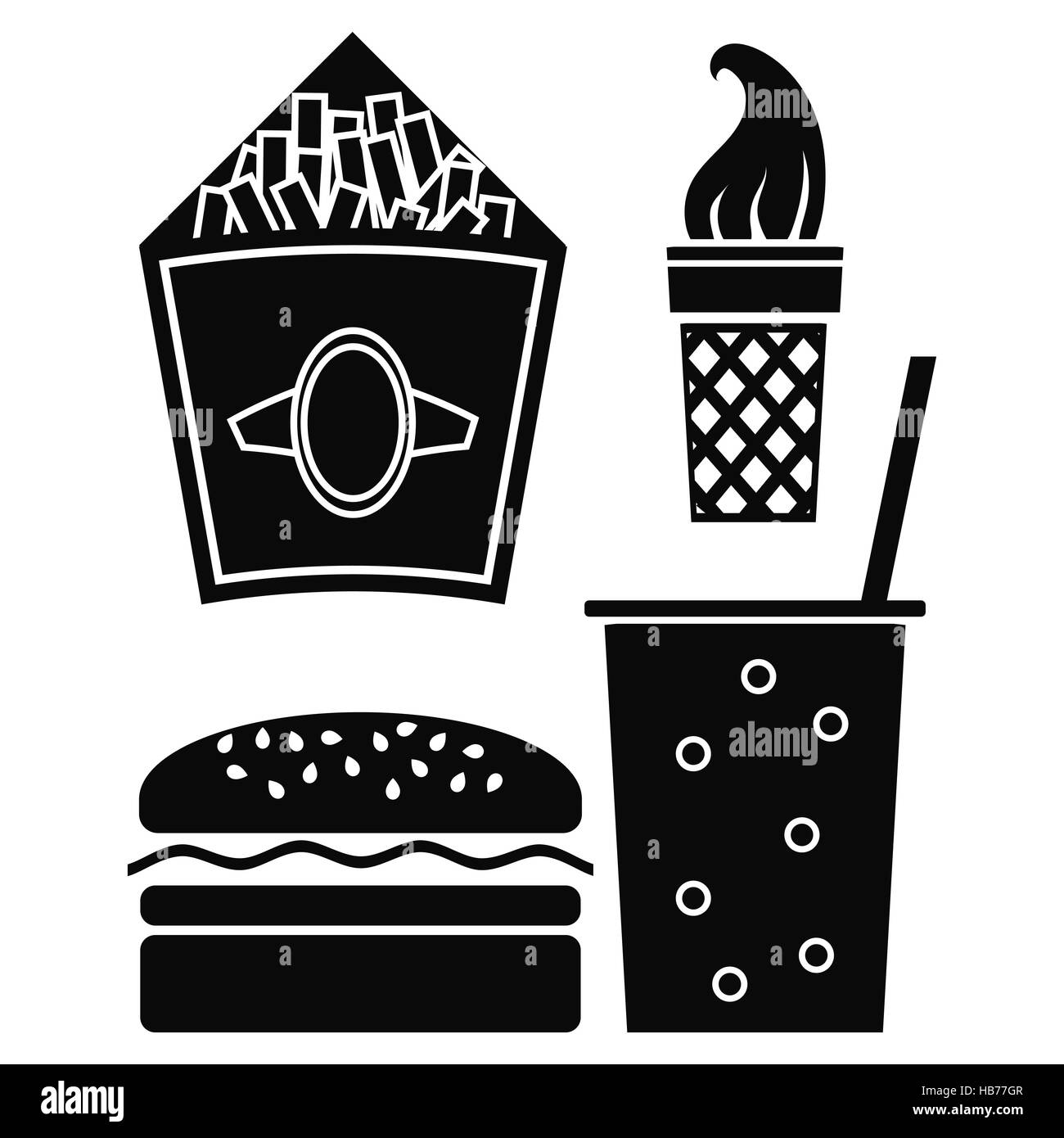 Fast Food Icons Stock Photo