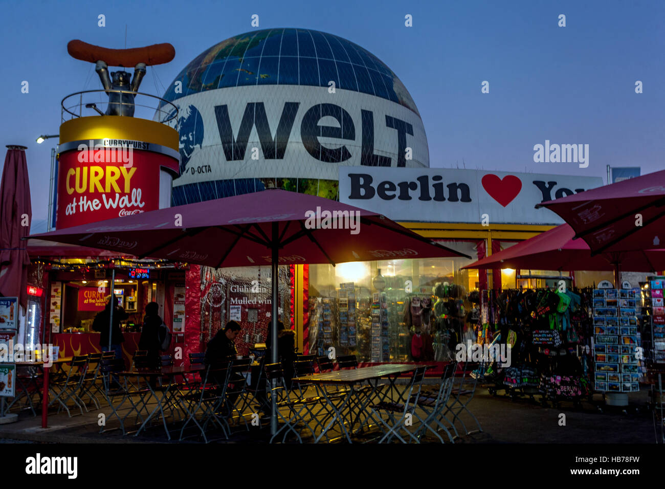 Curry at The Wall, Wurst fast food stall, Berlin, Germany Stock Photo