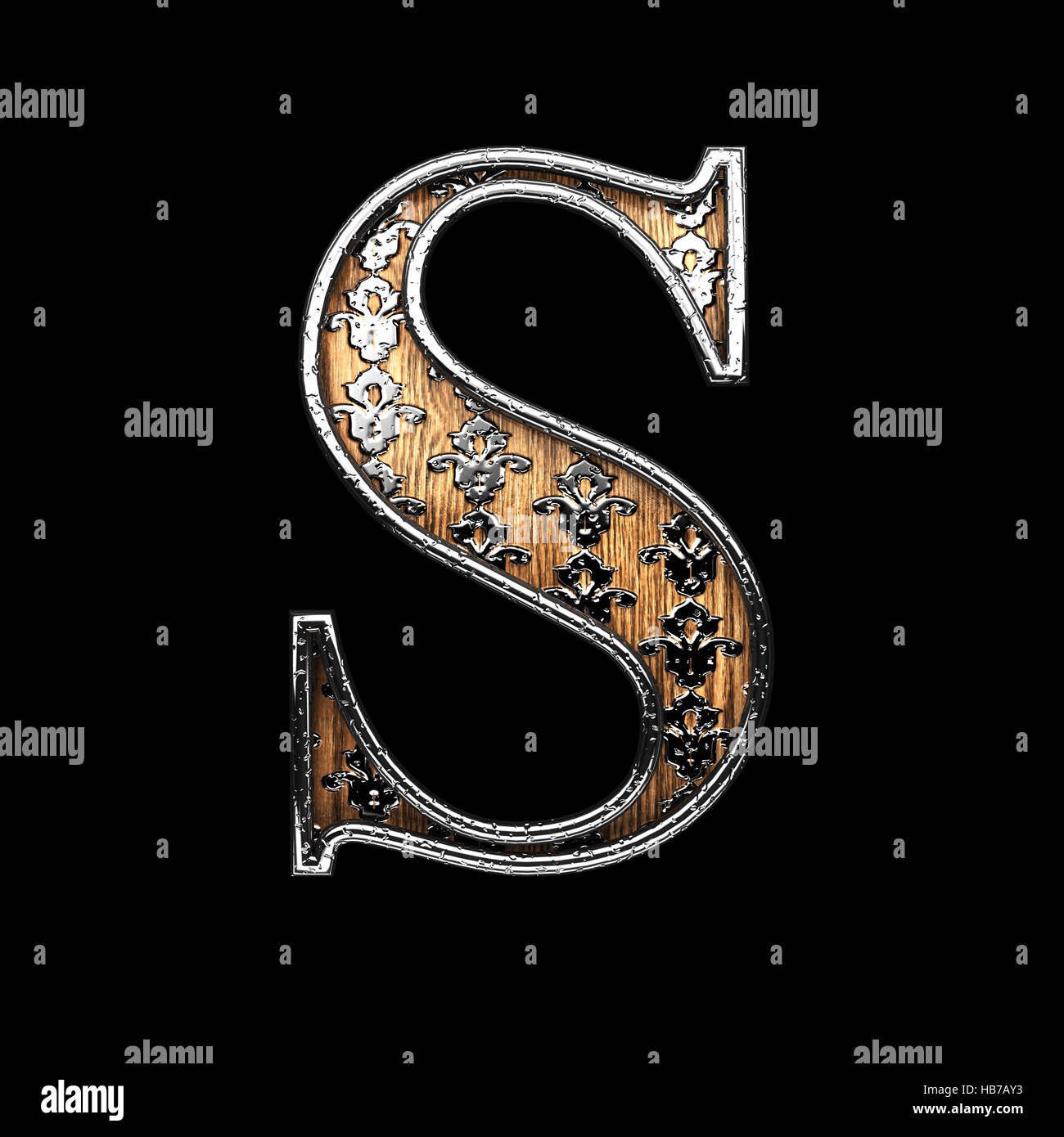s silver letter. 3D illustration Stock Photo - Alamy