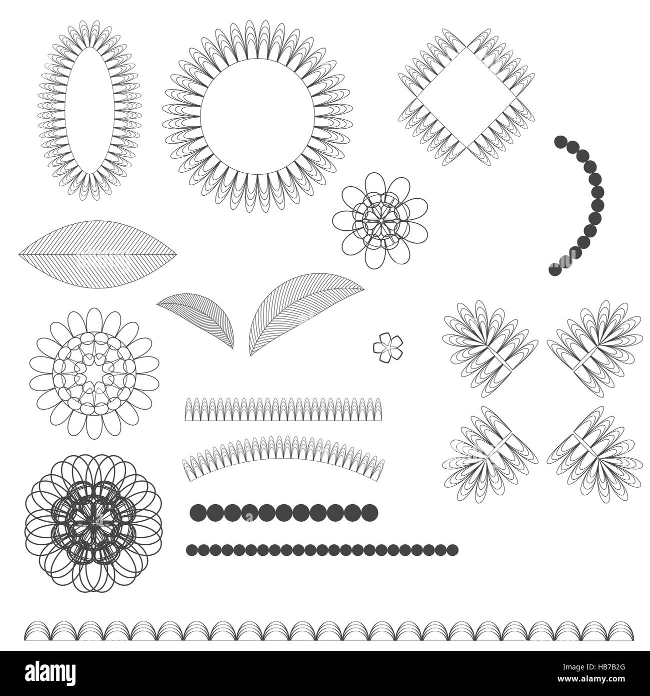 Vector Set Of Floral Graphic Design Elements With Flowers