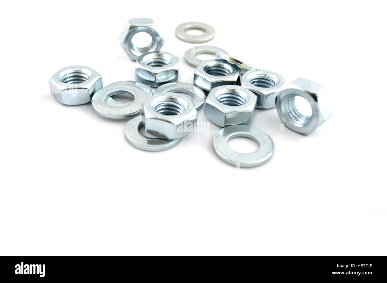Several metal screw washers and nuts Stock Photo Alamy