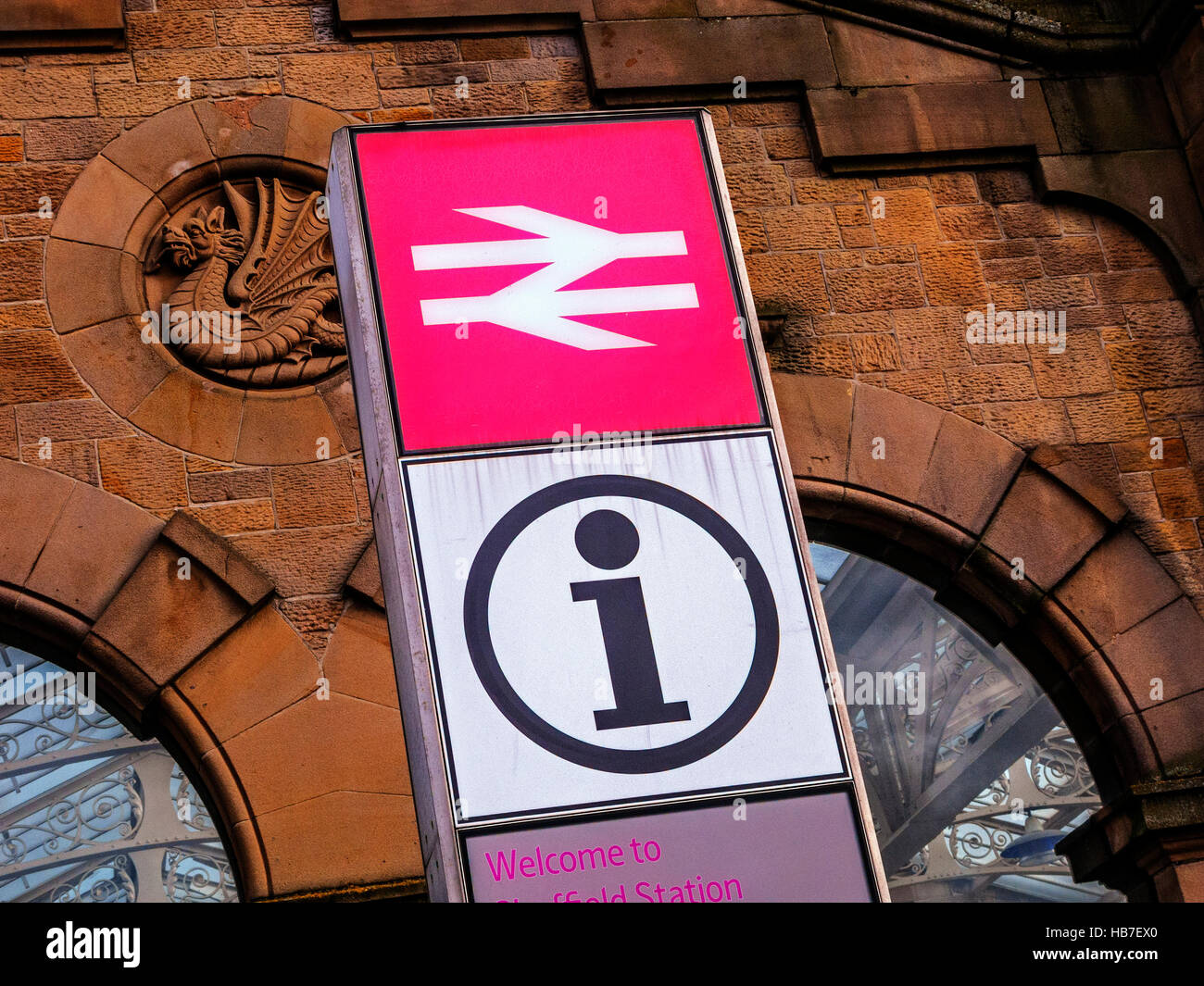 Railway Station Information Sign Stock Photo - Alamy