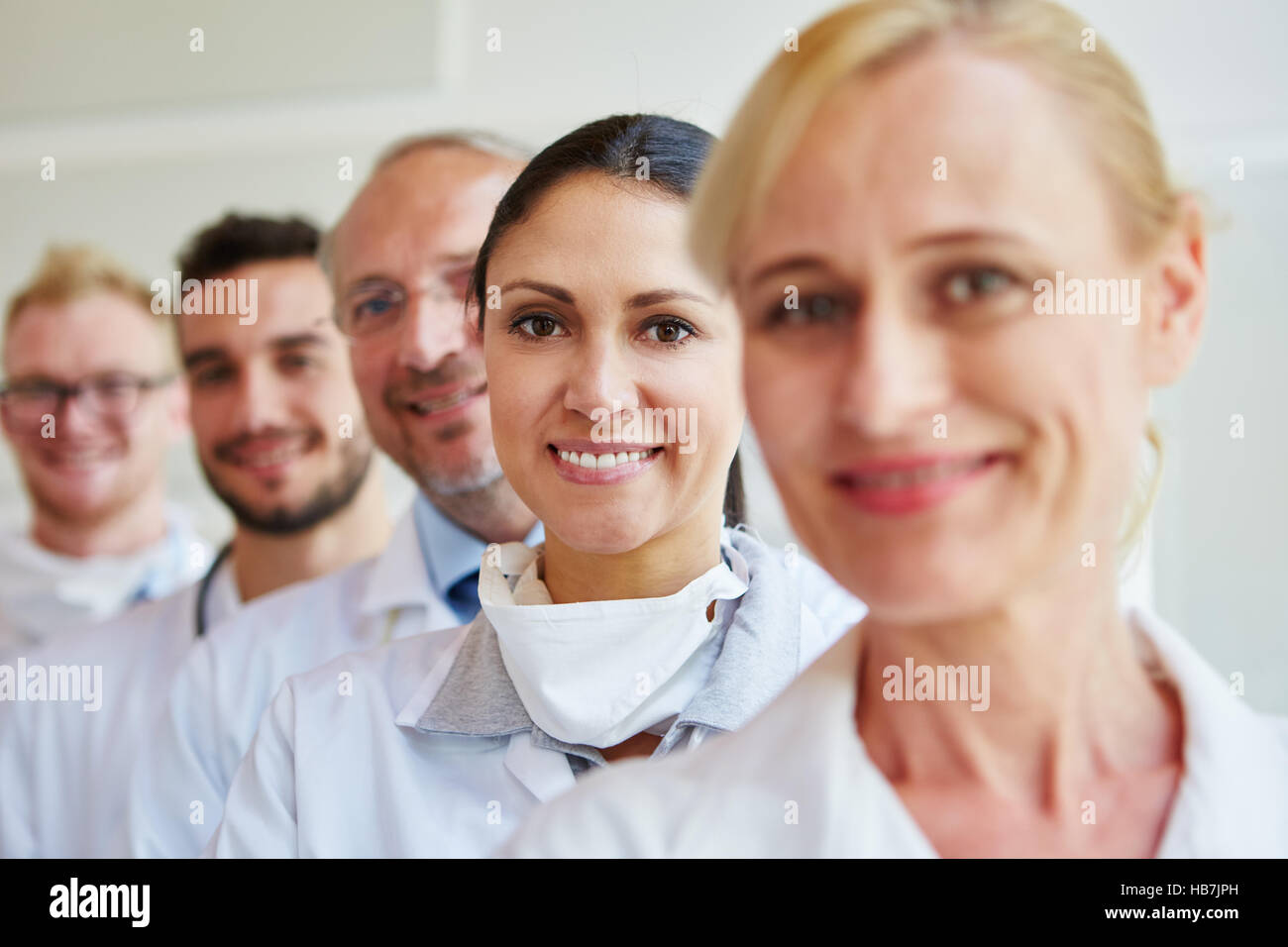 Doctors and nurses as successful MTA team Stock Photo