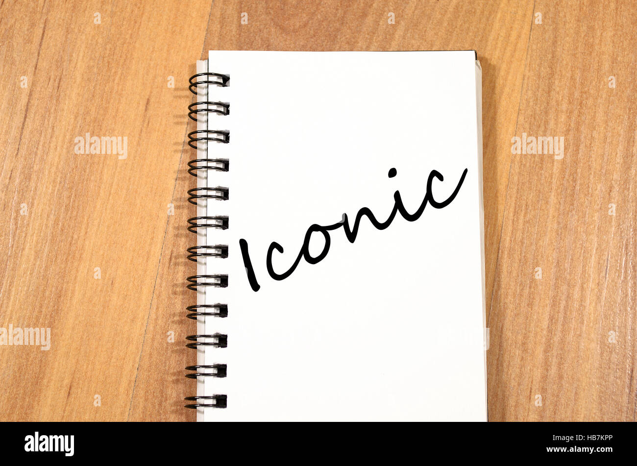 Iconic write on notebook Stock Photo - Alamy