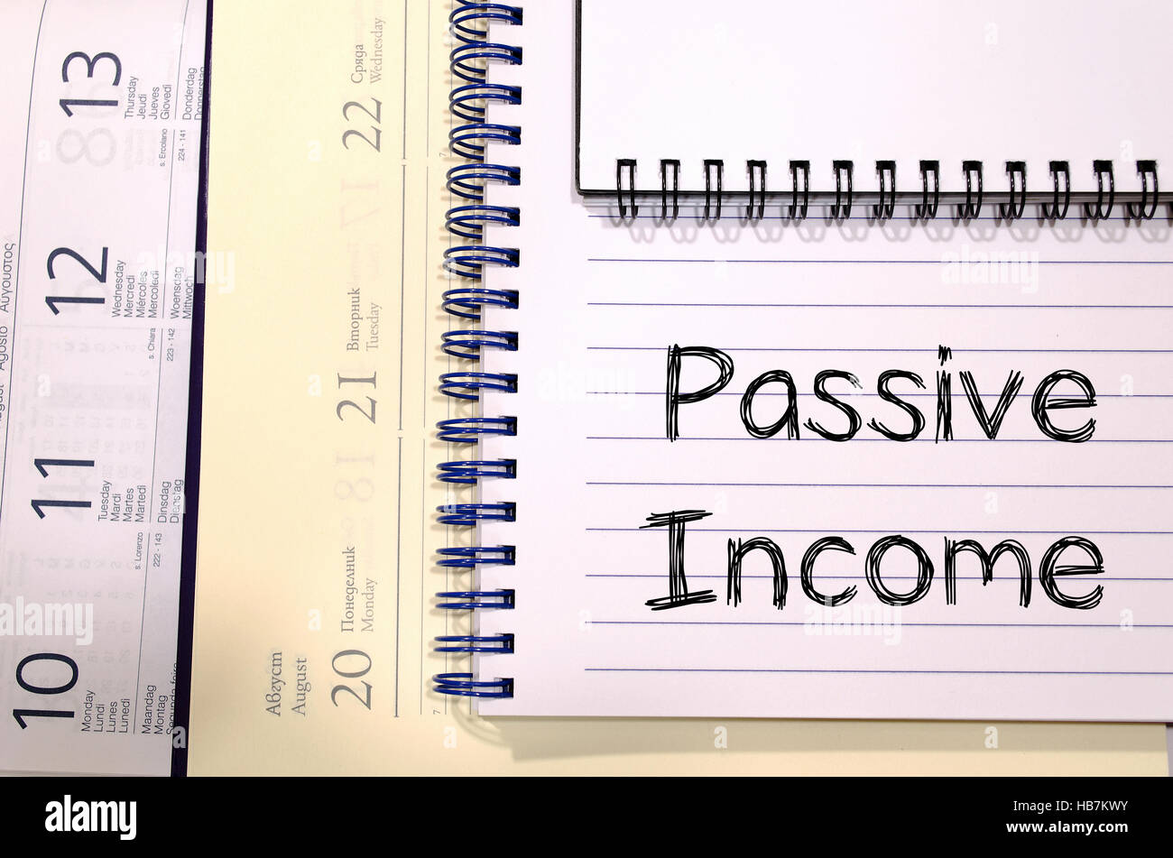 Passive write on notebook Stock Photo Alamy