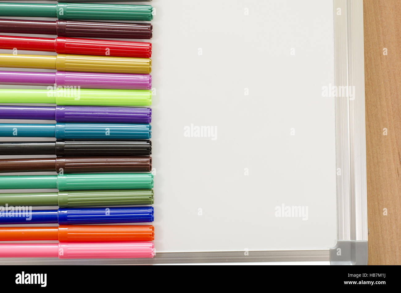 Felt-tip pen and whiteboard Stock Photo