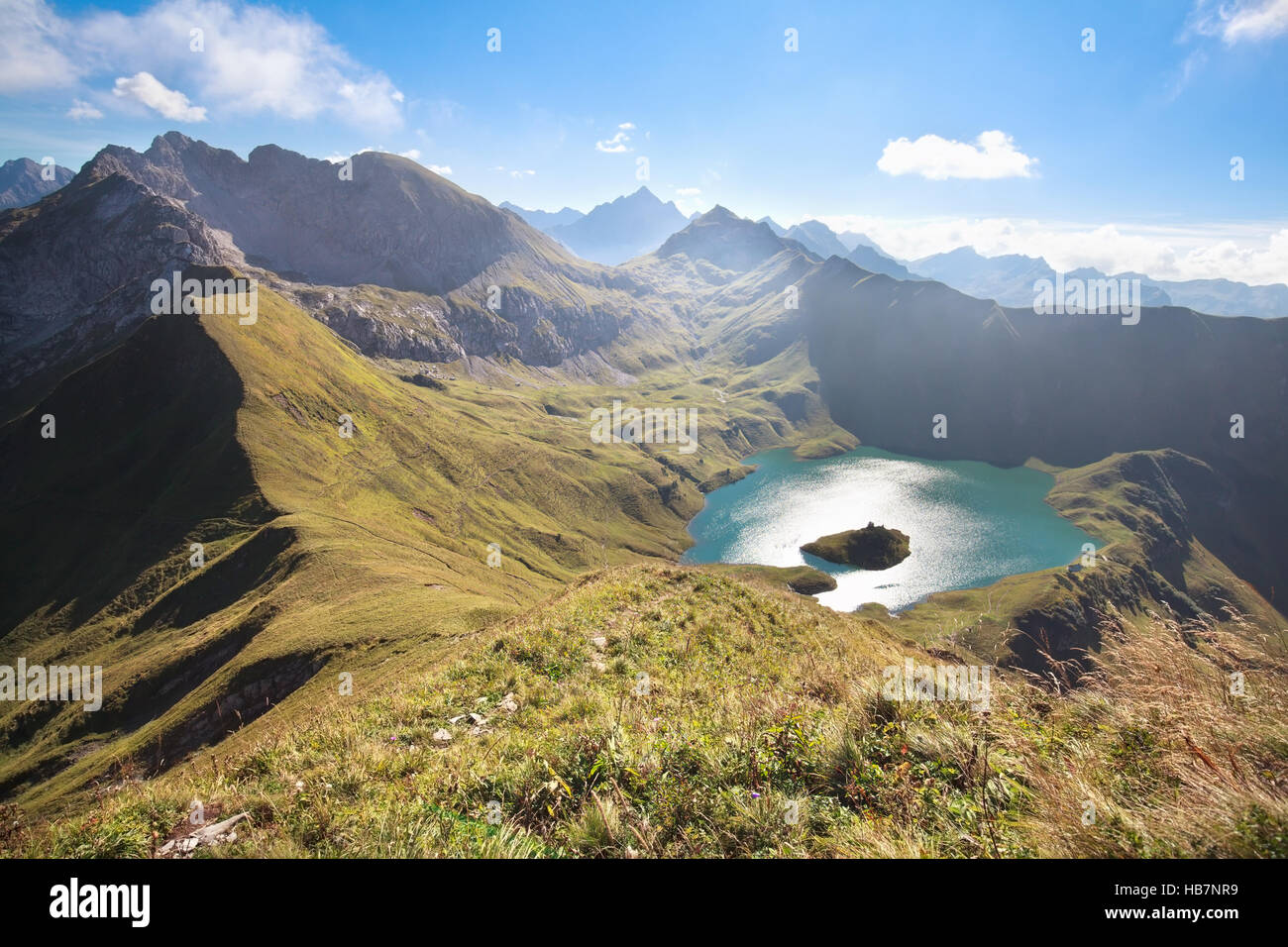 mountain peak around Schrecksee lake, Germany Stock Photo