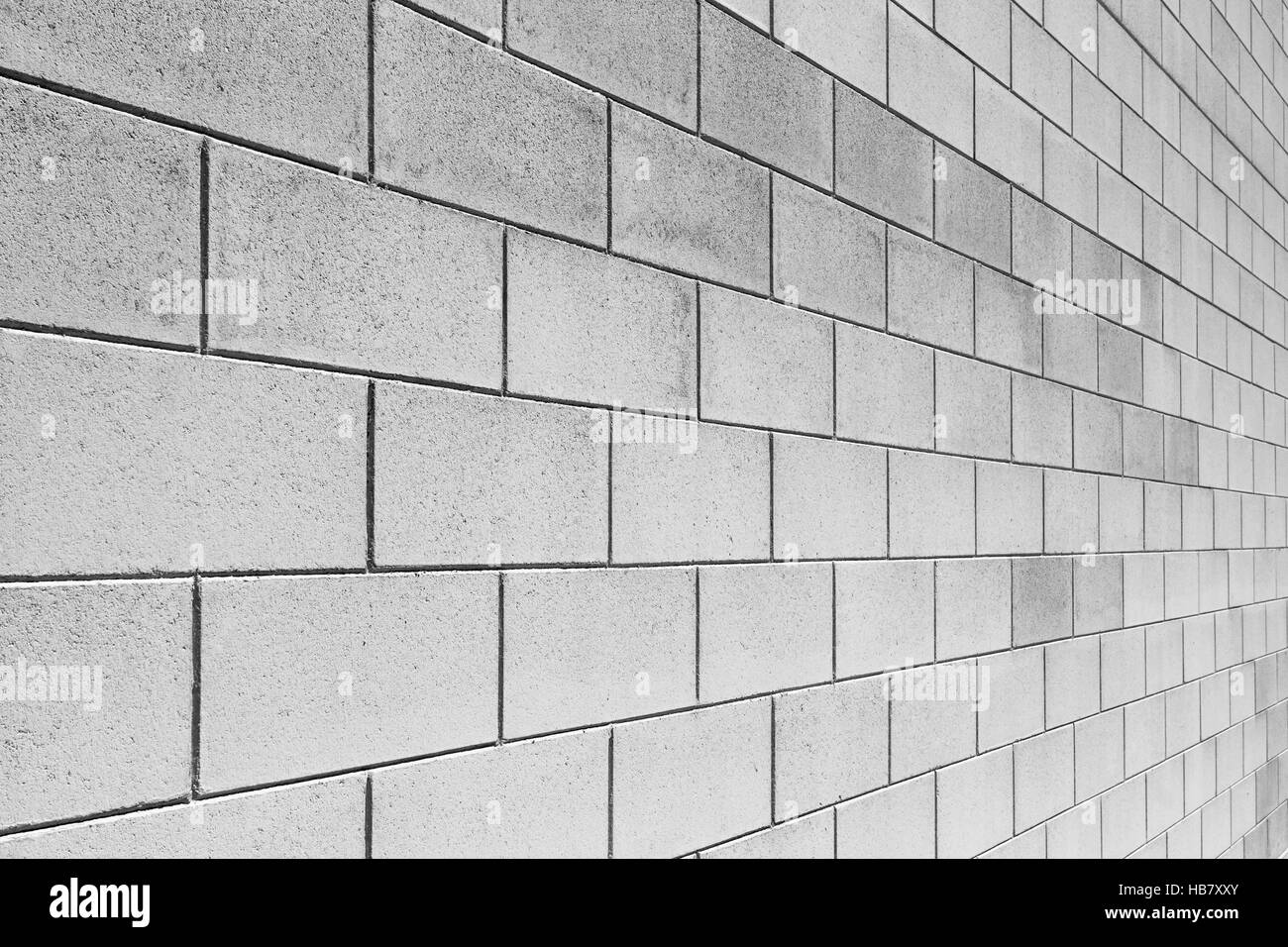 Angle of white brick wall Stock Photo