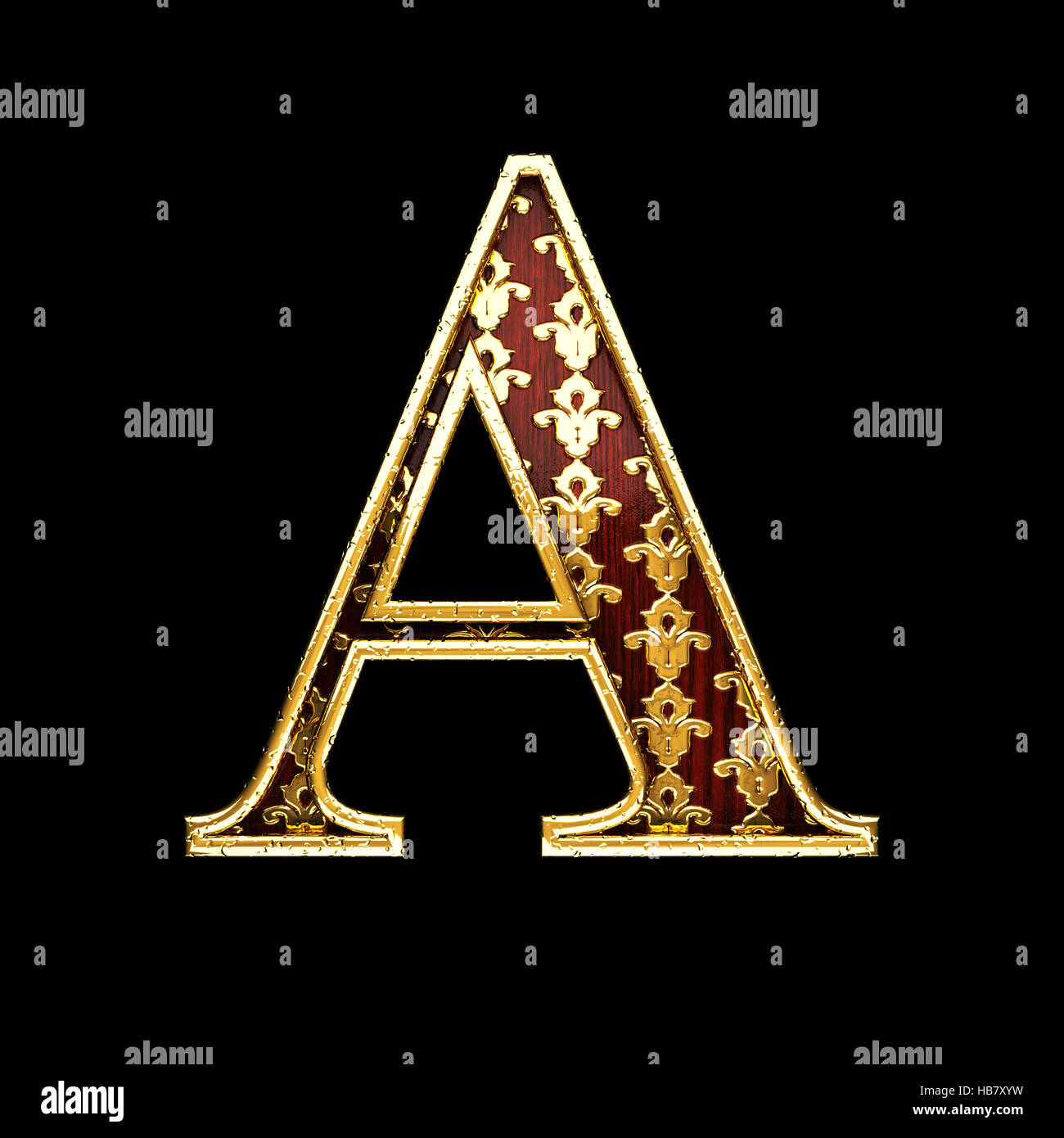 a golden letter 3d illustration Stock Photo - Alamy