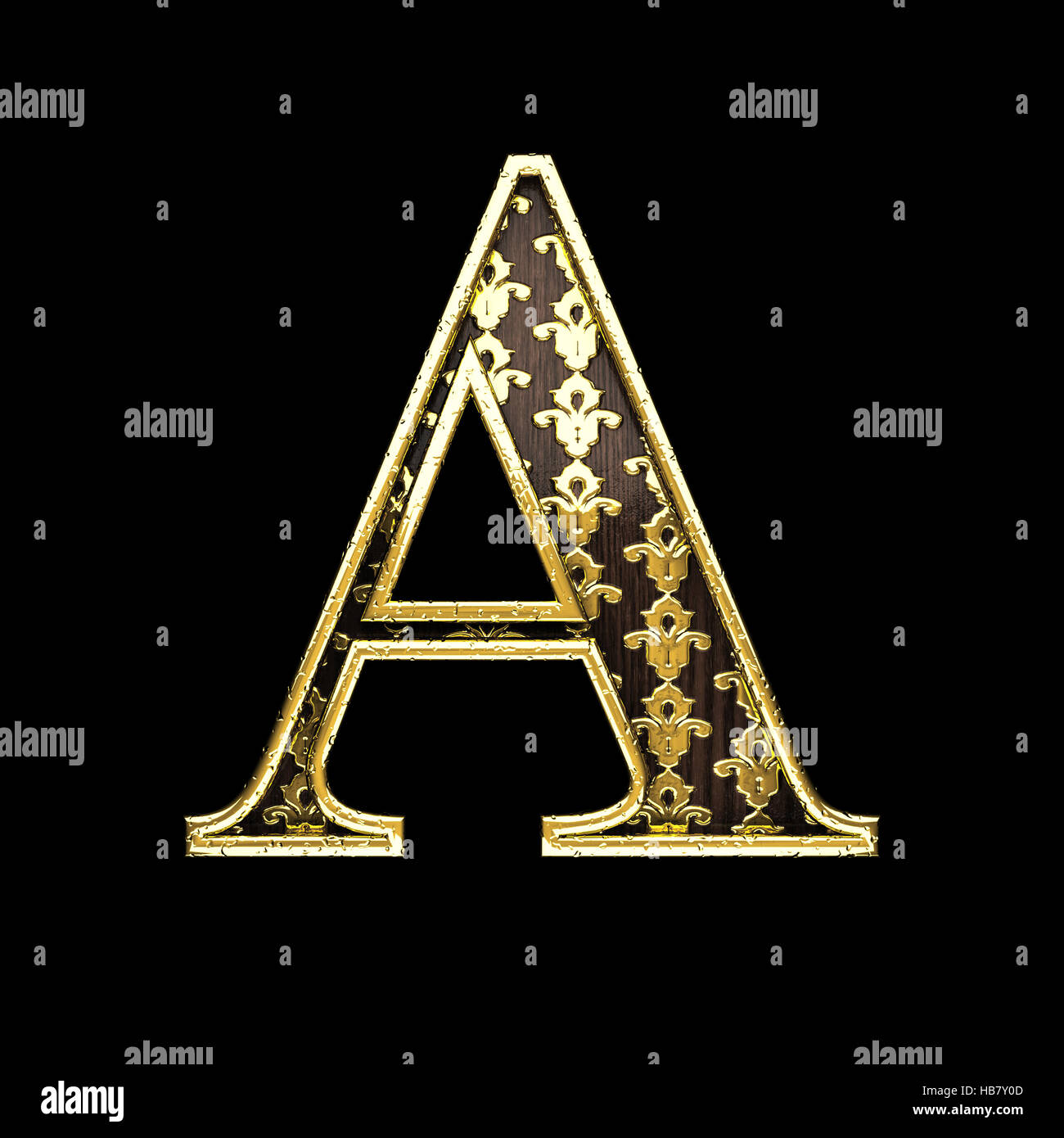 a golden letter 3d illustration Stock Photo - Alamy