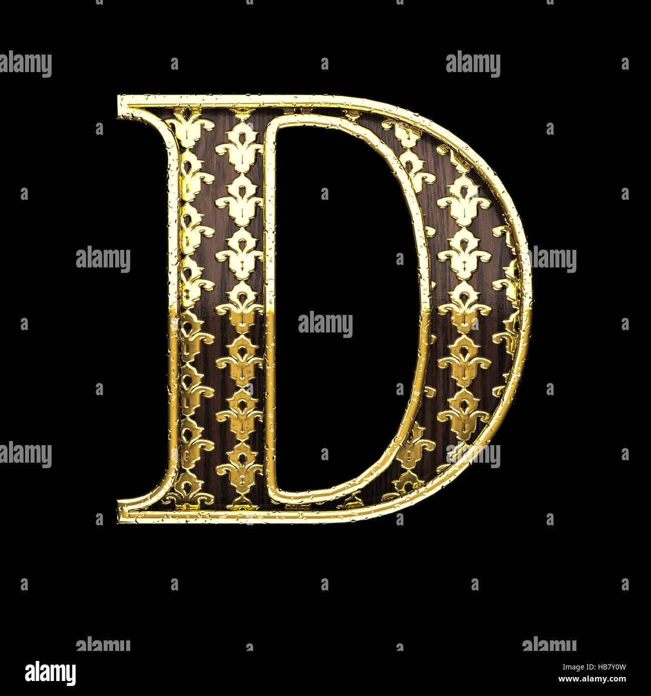 d golden letter 3d illustration Stock Photo - Alamy