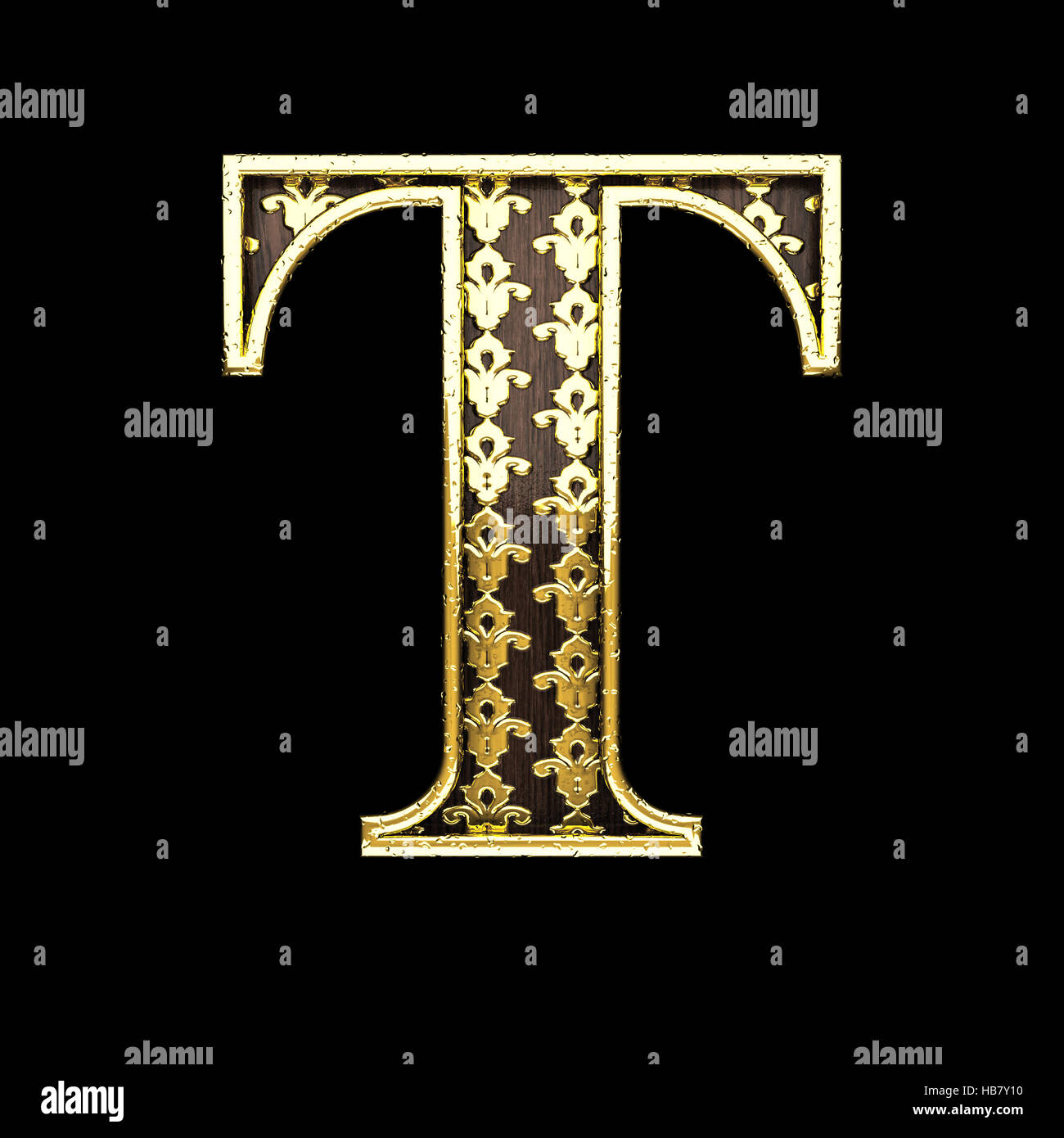 t golden letter 3d illustration Stock Photo - Alamy