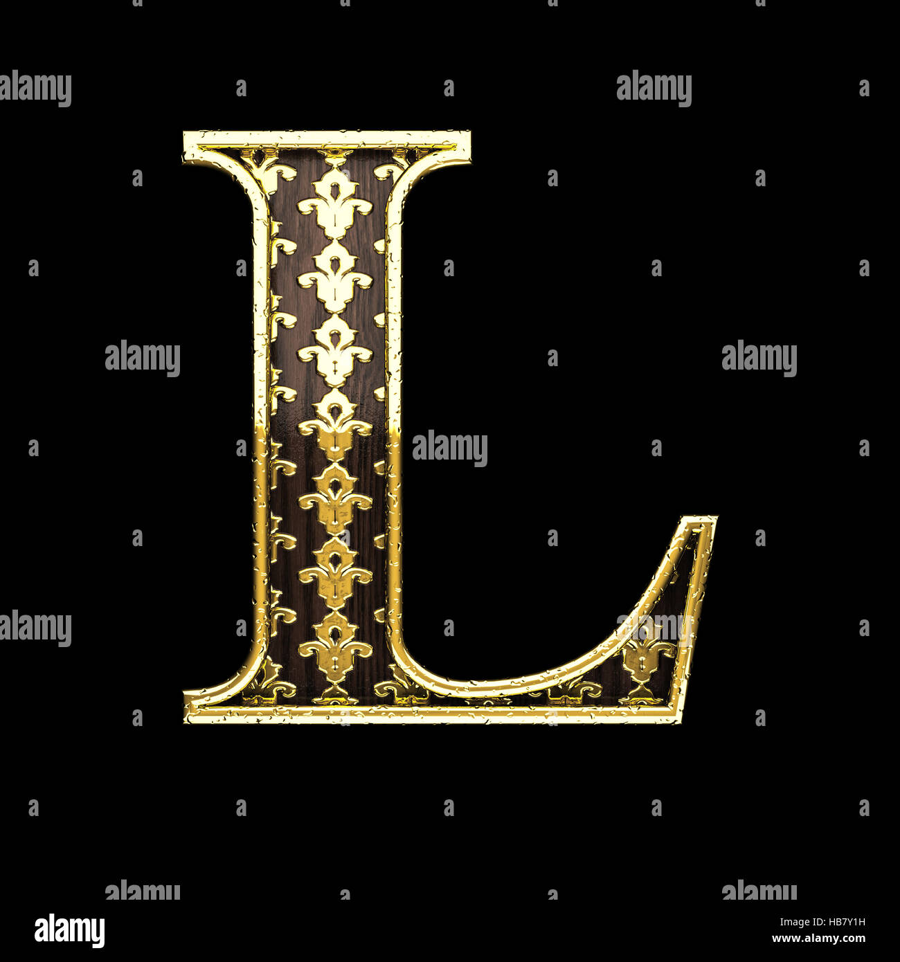 l golden letter 3d illustration Stock Photo - Alamy
