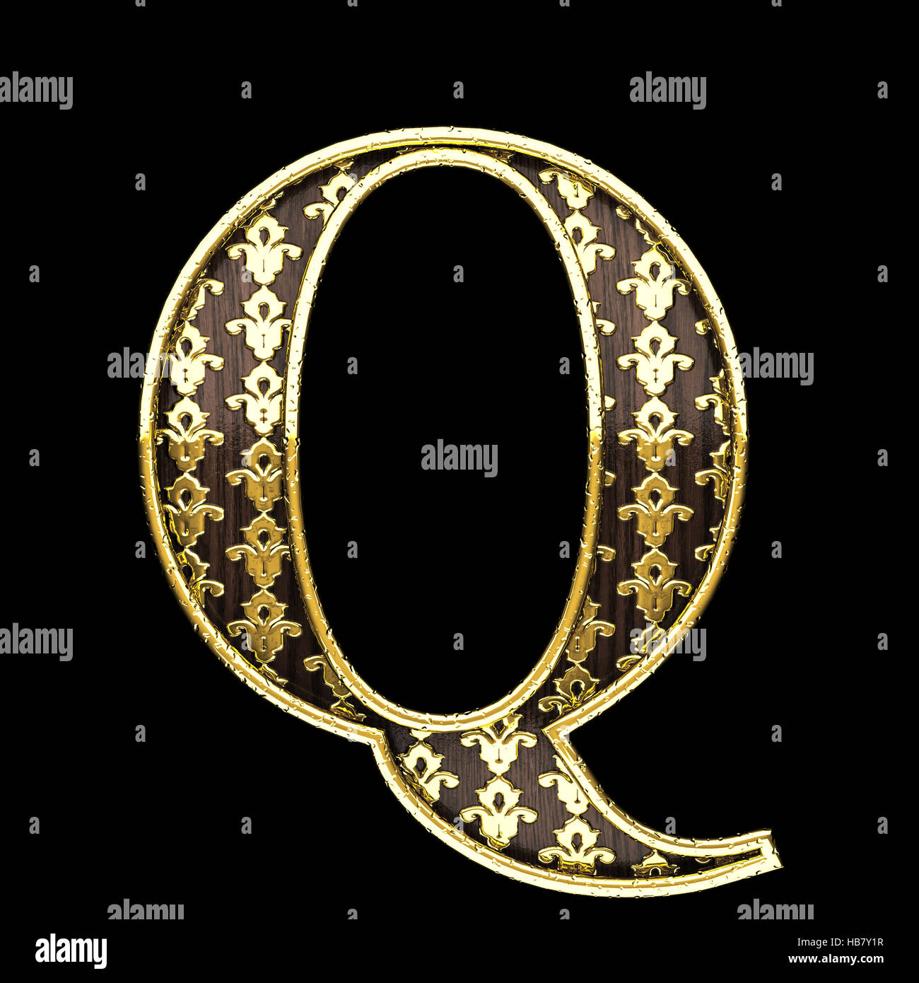q golden letter 3d illustration Stock Photo - Alamy