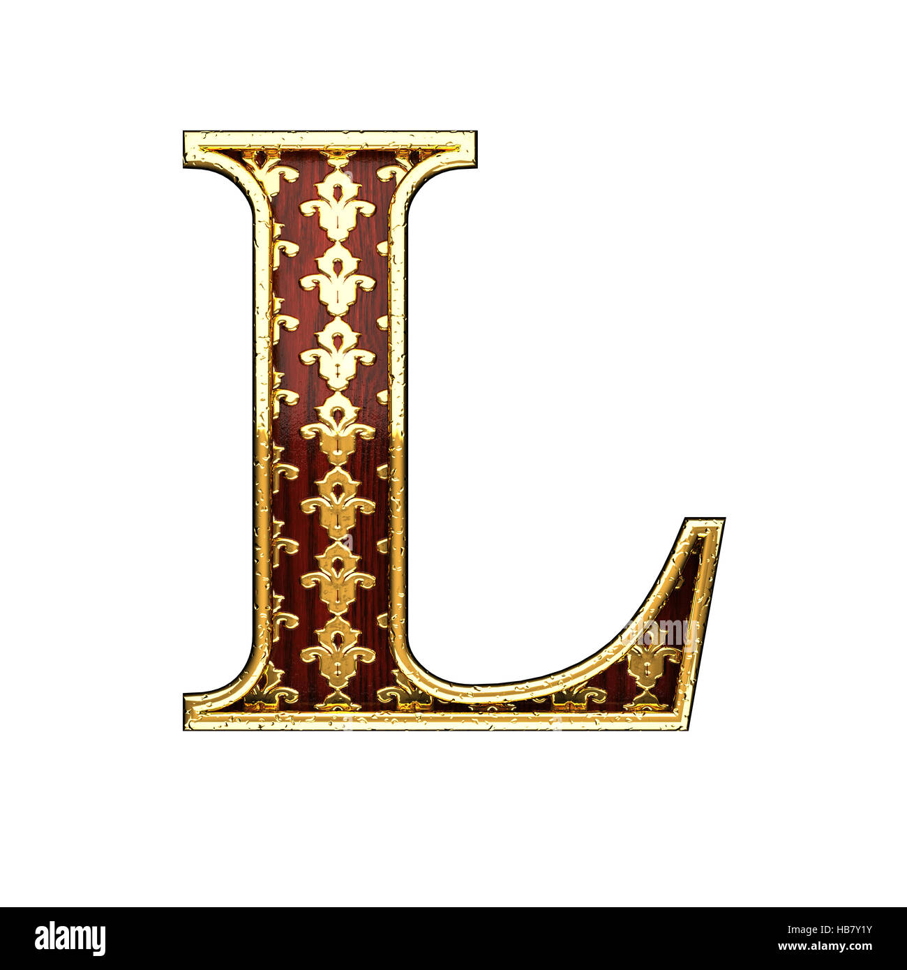 l golden letter 3d illustration Stock Photo - Alamy